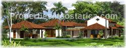 Wood beams, Golf, beach, Costa Rica, tile roofs, Spanish, colonnial, ranch, hacienda, old style, modern, A/C,
